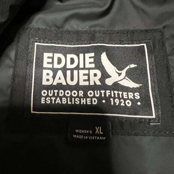 Eddie Bauer Jacket Womens XL Port Townsend Trench Coat Black - Picture 6 of 9